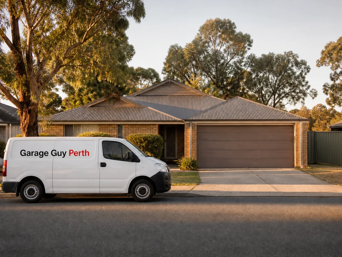 Garage door service on a residential street in Alexander Heights, Perth WA