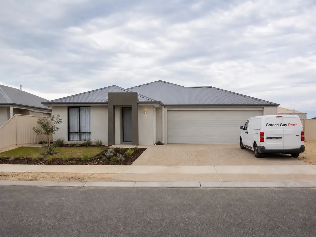 Garage door service on a residential street in Alkimos, Perth WA