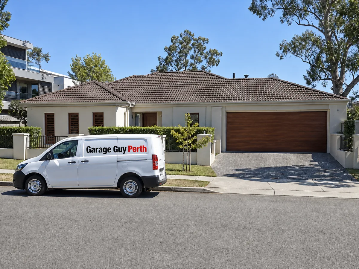 Garage door service on a residential street in Ascot, Perth WA