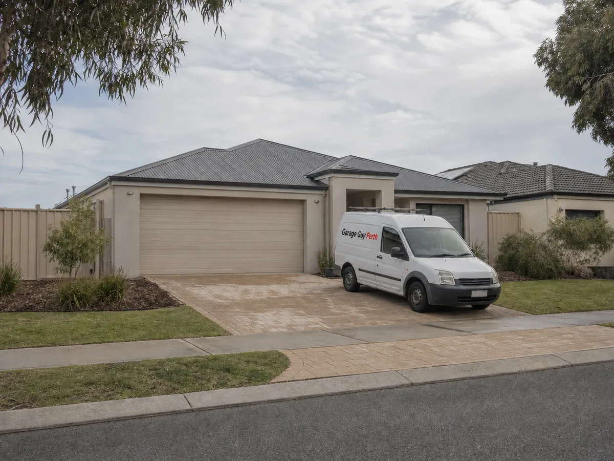 Garage door service on a residential street in Ashby, Perth WA