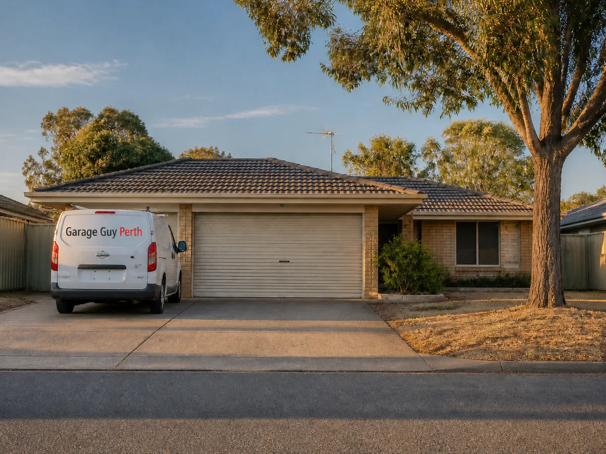 Garage door service on a residential street in Balga, Perth WA