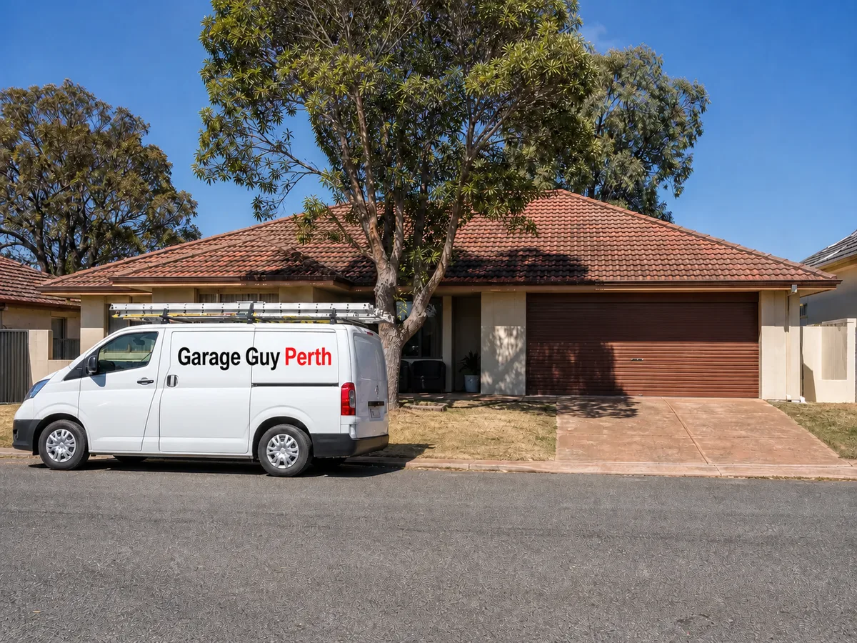 Garage door service on a residential street in Bassendean, Perth WA