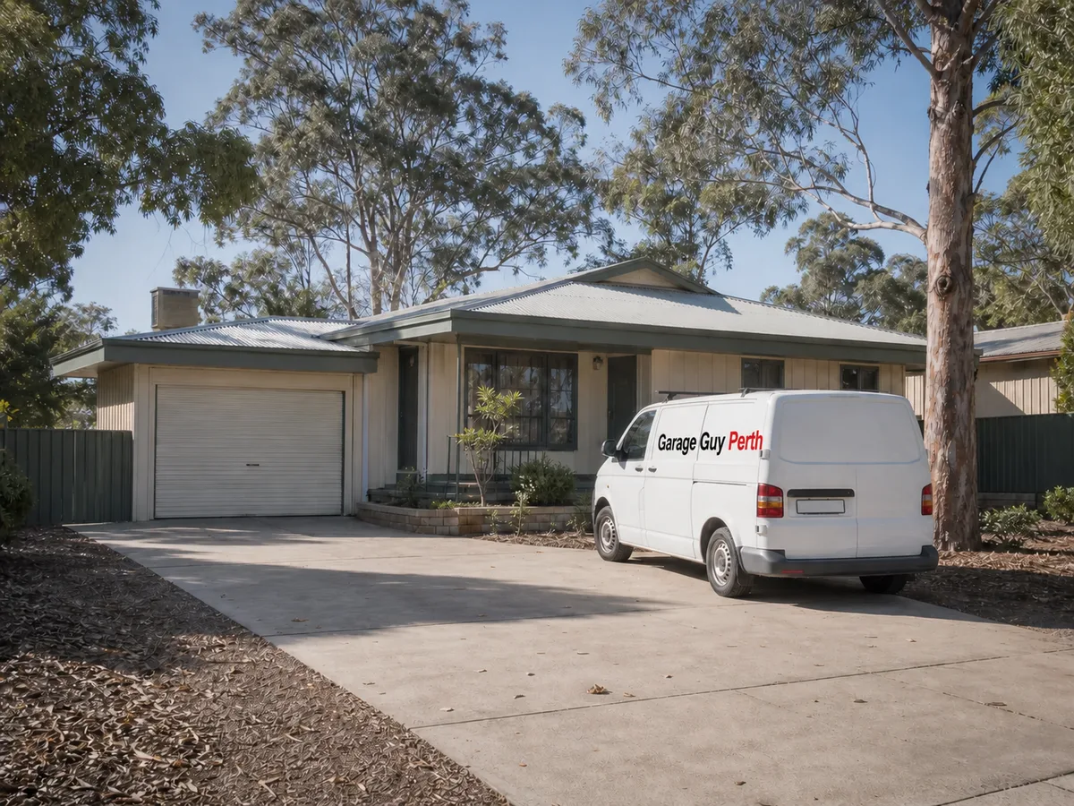 Garage door service on a residential street in Bateman, Perth WA