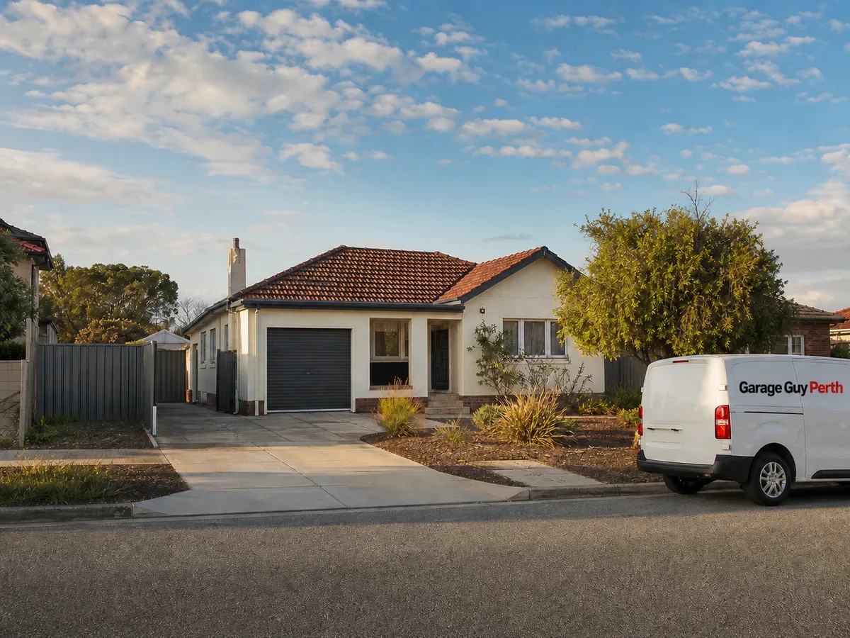 Garage door service on a residential street in Bayswater, Perth WA