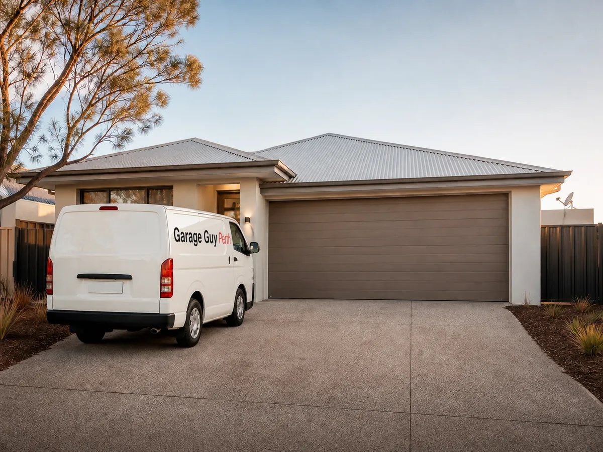Garage door service on a residential street in Beeliar, Perth WA