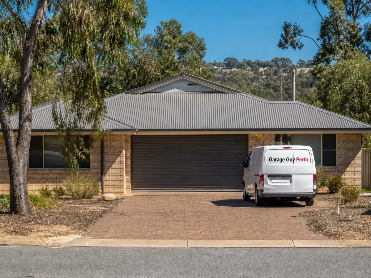 Garage door service on a residential street in Bellevue, Perth WA