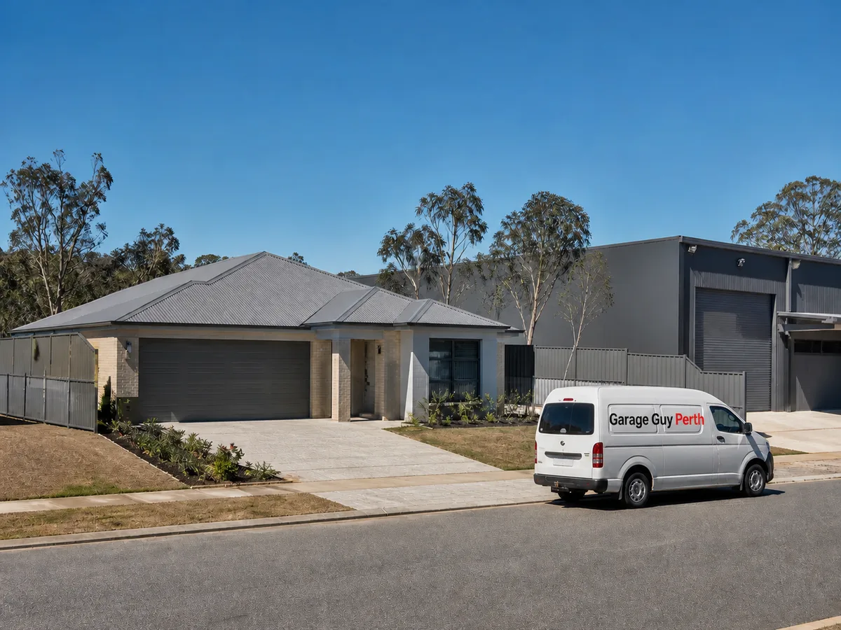Garage door service on a residential street in Bennett Springs, Perth WA