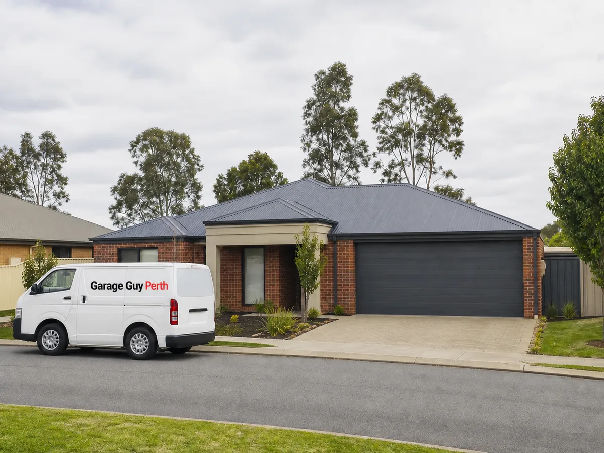 Garage door service on a residential street in Bertram, Perth WA
