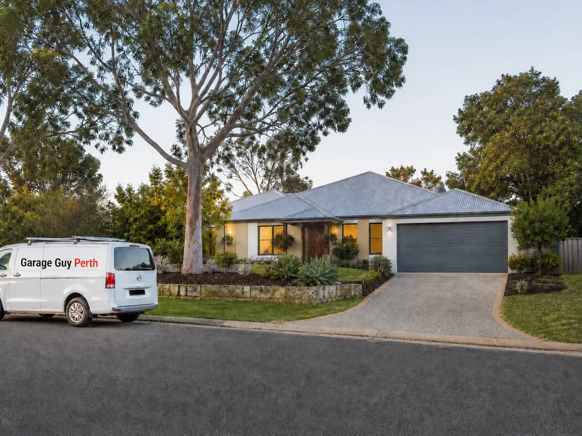 Garage door service on a residential street in Bicton, Perth WA