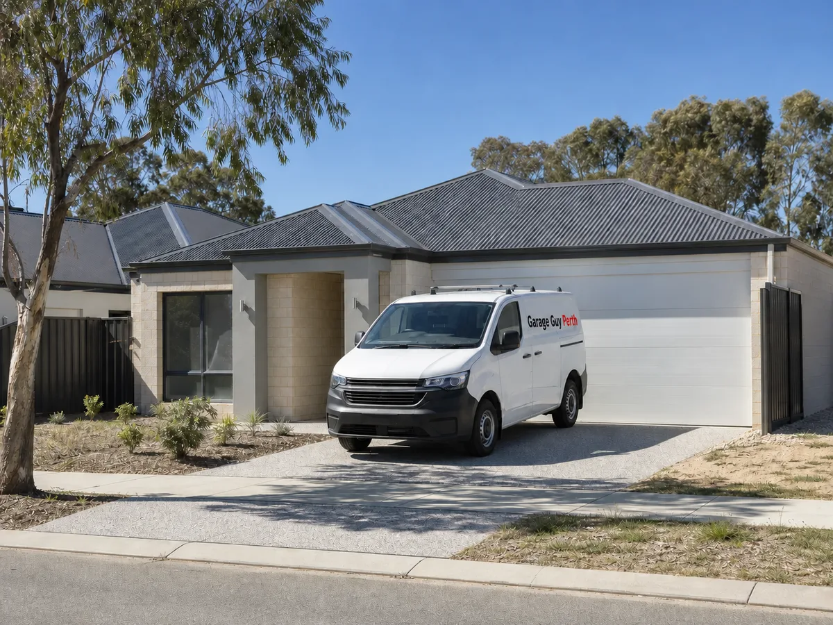 Garage door service on a residential street in Brabham, Perth WA