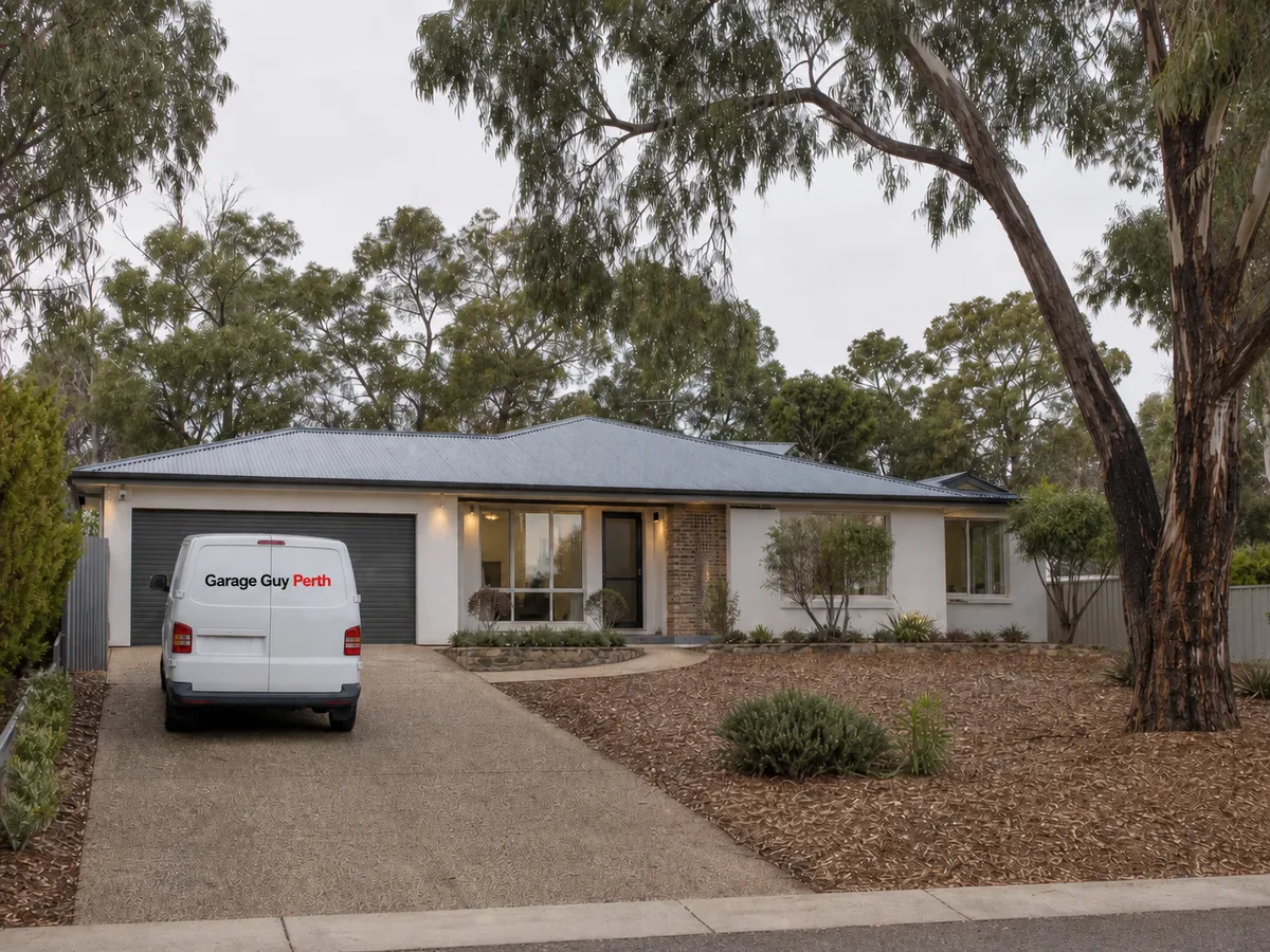 Garage door service on a residential street in Brentwood, Perth WA