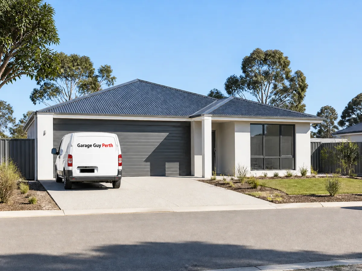 Garage door service on a residential street in Brookdale, Perth WA
