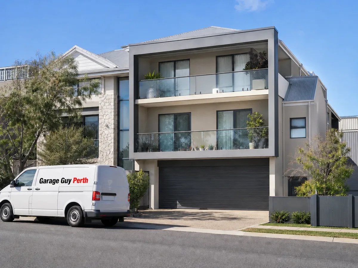 Garage door service on a residential street in Burswood, Perth WA