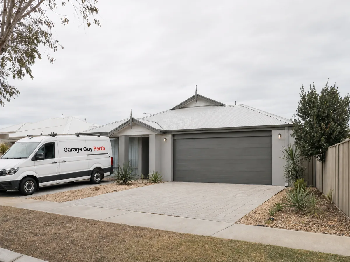 Garage door service on a residential street in Butler, Perth WA