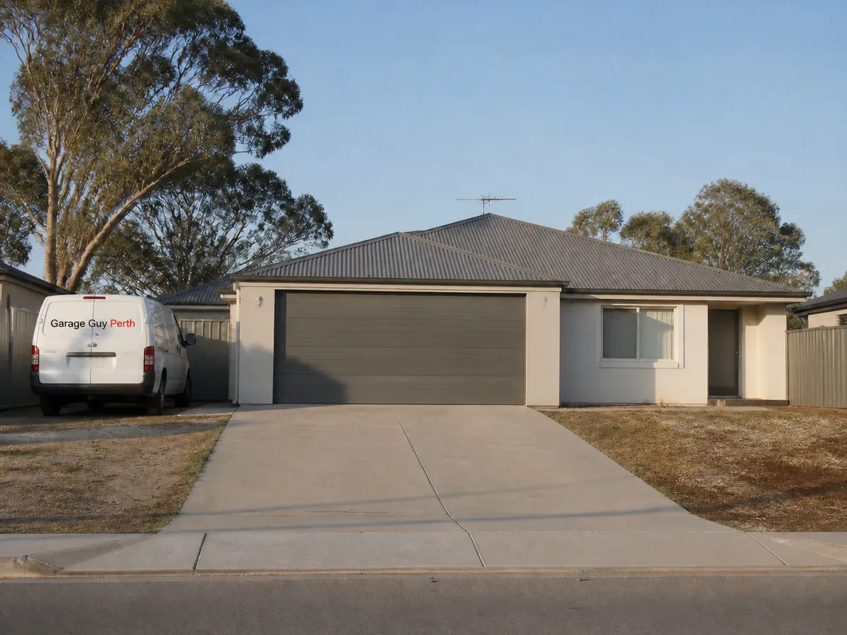 Garage door service on a residential street in Calista, Perth WA