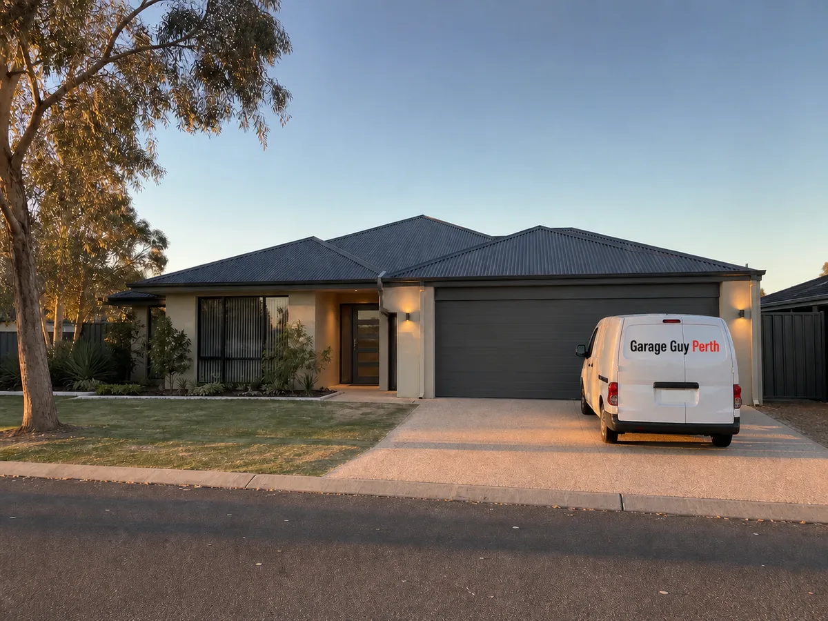 Garage door service on a residential street in Canning Vale, Perth WA