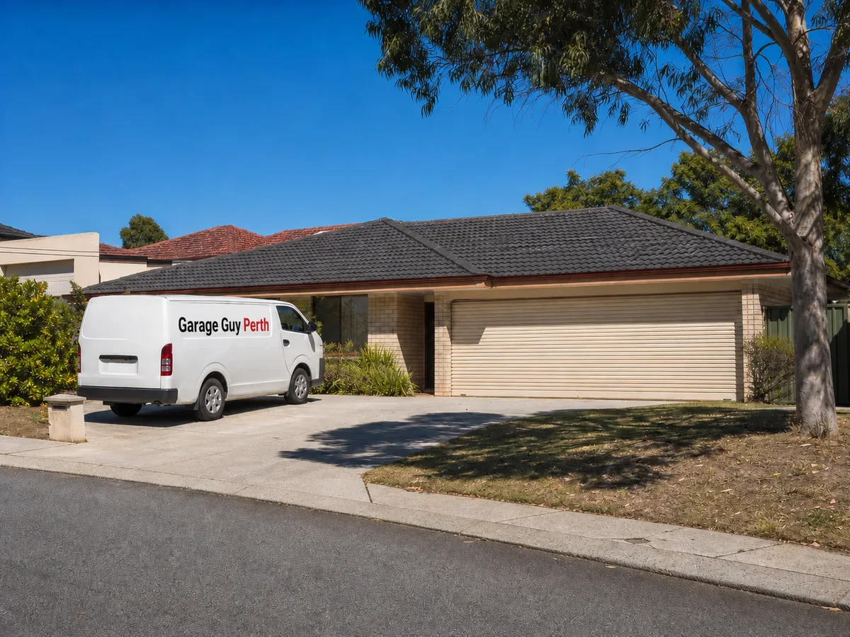 Garage door service on a residential street in Carine, Perth WA