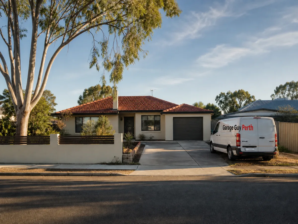 Garage door service on a residential street in Carlisle, Perth WA
