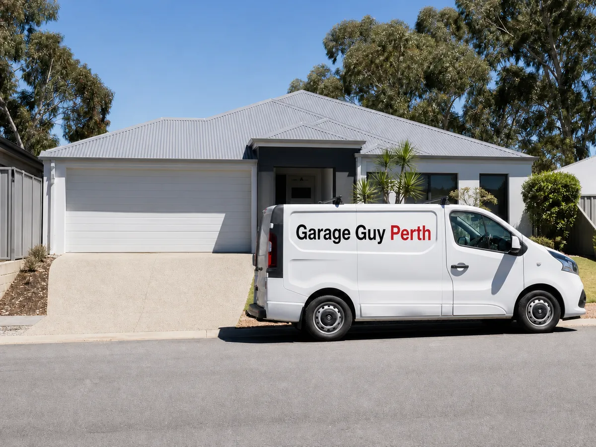 Garage door service on a residential street in Champion Lakes, Perth WA