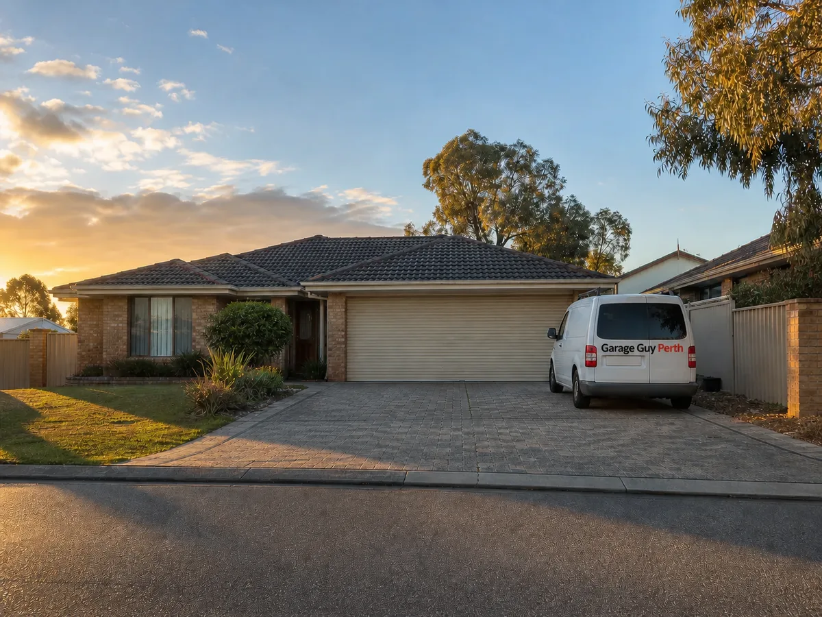 Garage door service on a residential street in Connolly, Perth WA