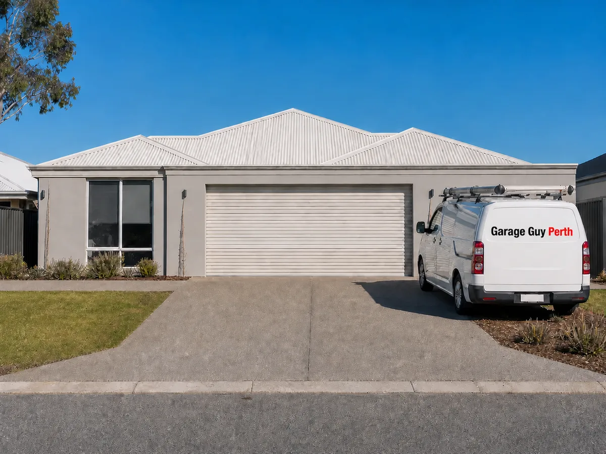 Garage door service on a residential street in Coogee, Perth WA