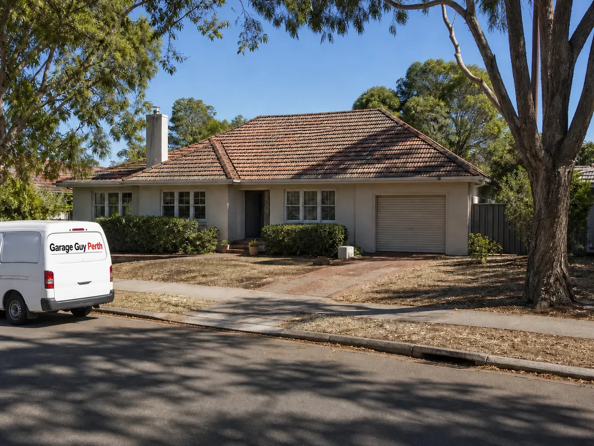 Garage door service on a residential street in Coolbinia, Perth WA