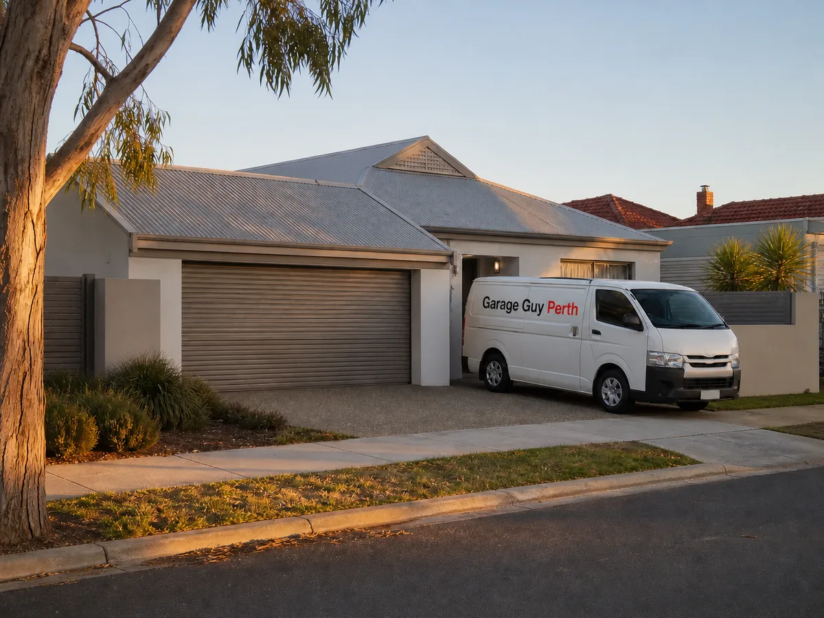 Garage door service on a residential street in Cottesloe, Perth WA