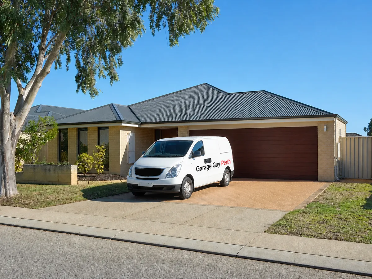 Garage door service on a residential street in Darch, Perth WA
