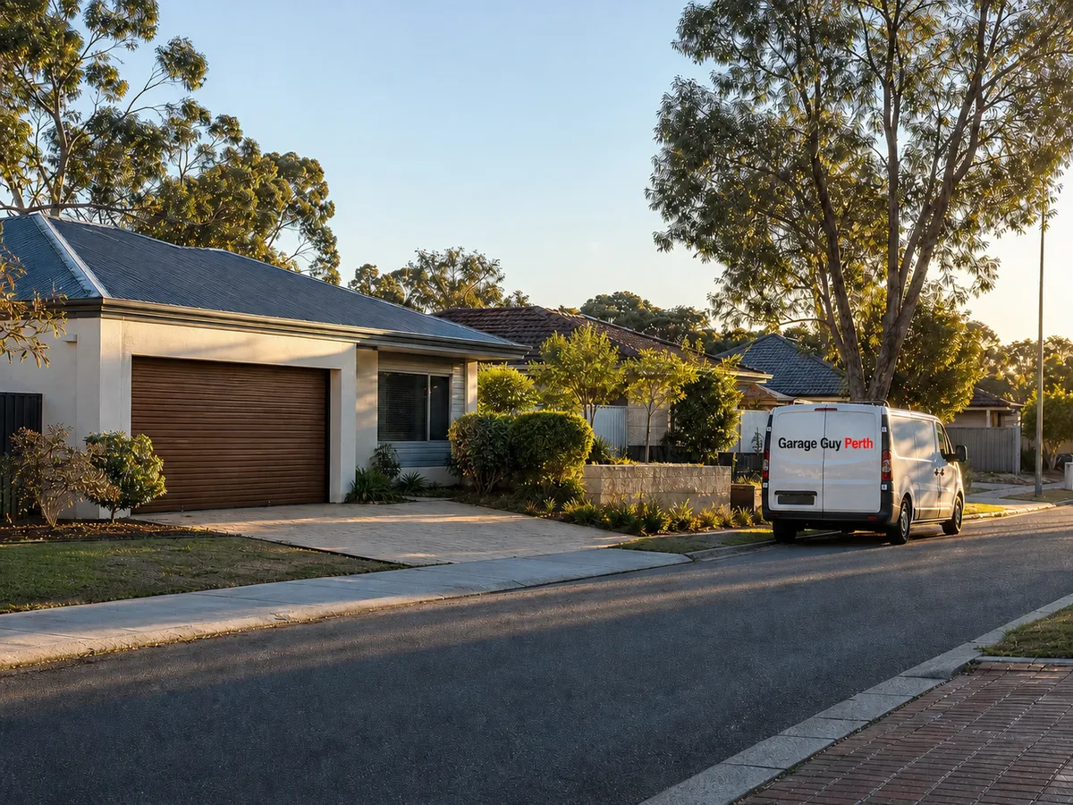 Garage door service on a residential street in Dianella, Perth WA