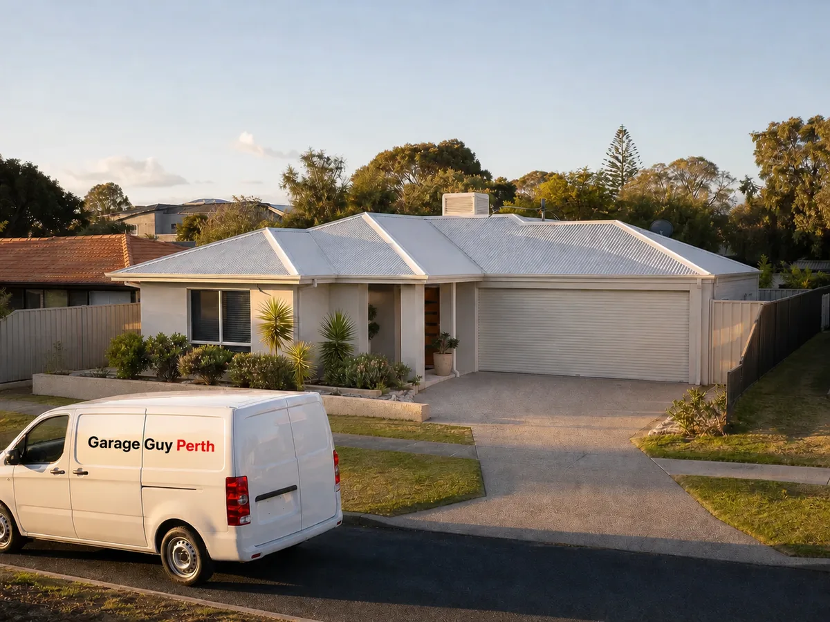 Garage door service on a residential street in Doubleview, Perth WA