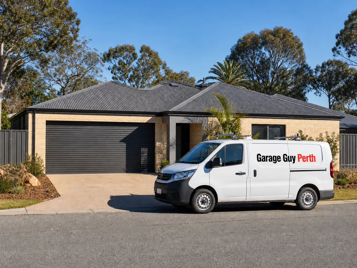 Garage door service on a residential street in Duncraig, Perth WA