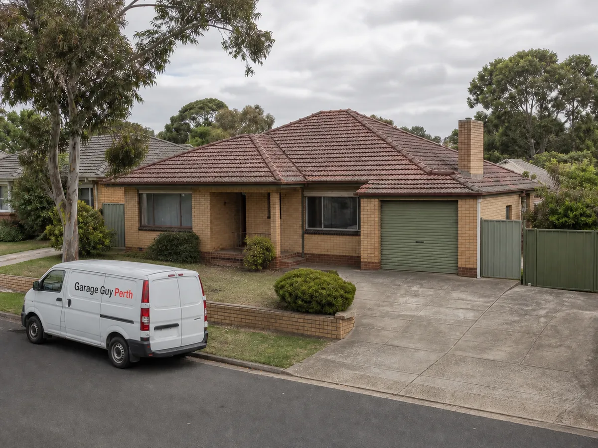 Garage door service on a residential street in East Cannington, Perth WA