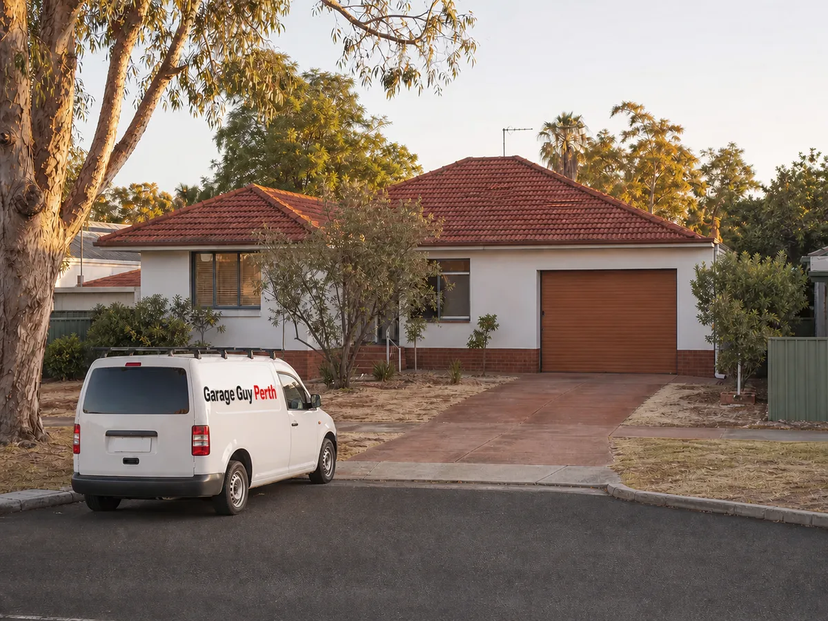 Garage door service on a residential street in Eden Hill, Perth WA