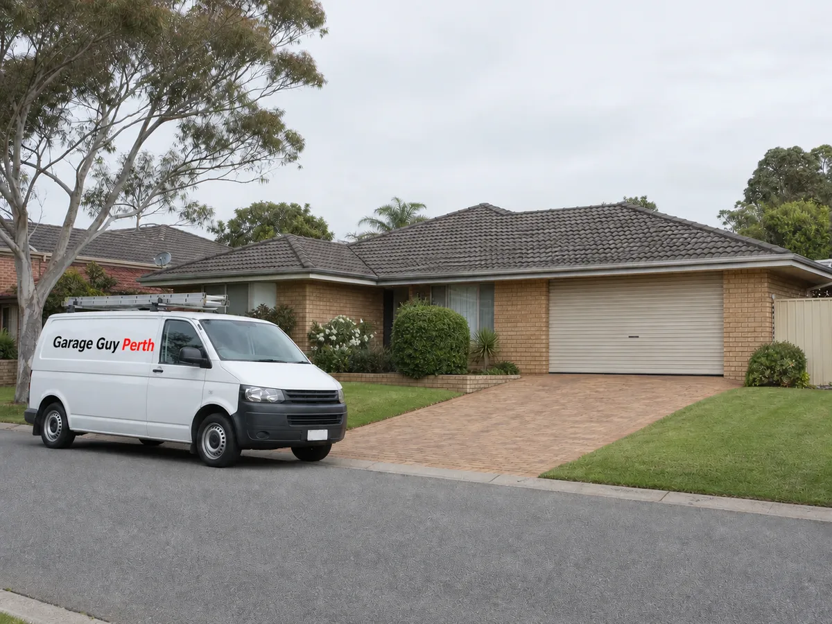 Garage door service on a residential street in Edgewater, Perth WA