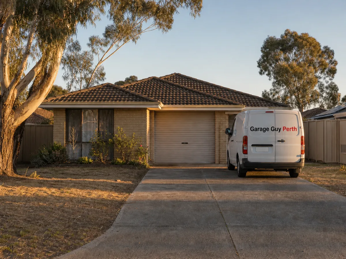 Garage door service on a residential street in Eglinton, Perth WA