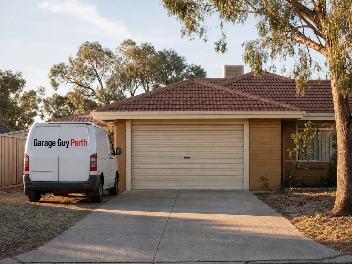 Garage door service on a residential street in Embleton, Perth WA