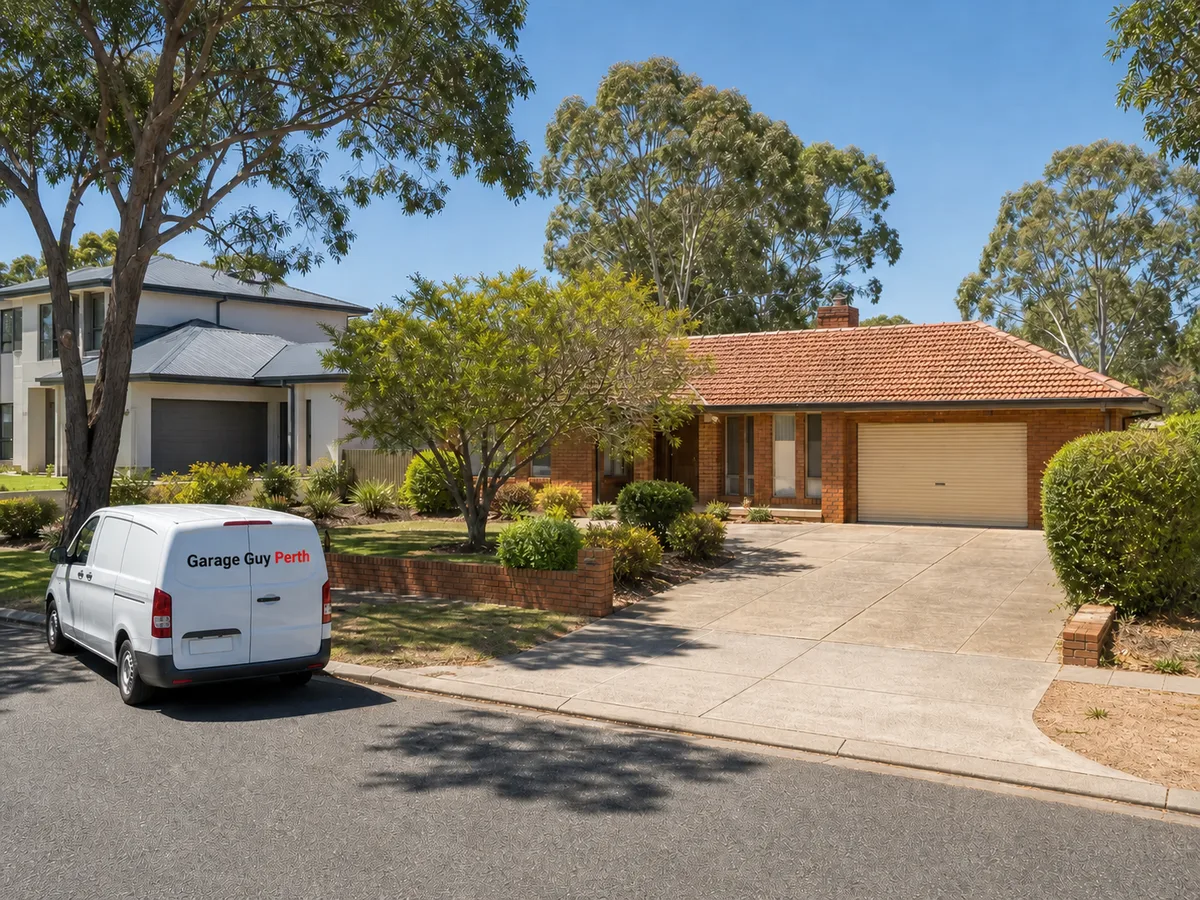 Garage door service on a residential street in Floreat, Perth WA