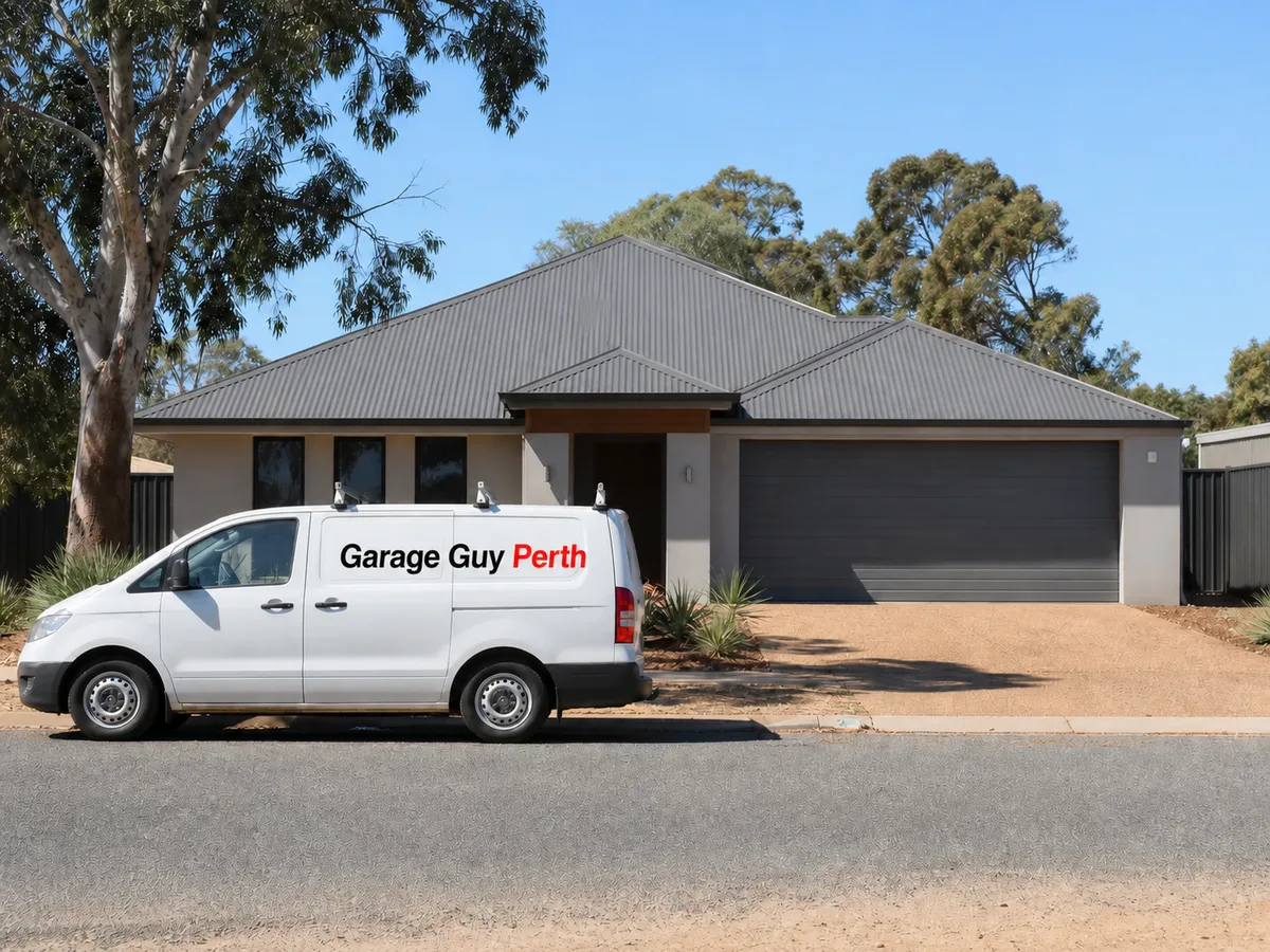 Garage door service on a residential street in Forrestdale, Perth WA