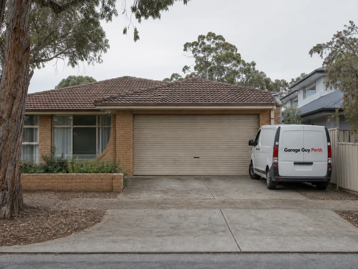 Garage door service on a residential street in Forrestfield, Perth WA
