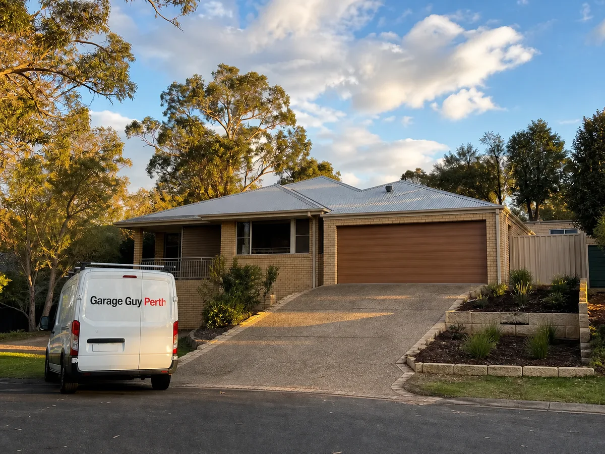 Garage door service on a residential street in Gooseberry Hill, Perth WA