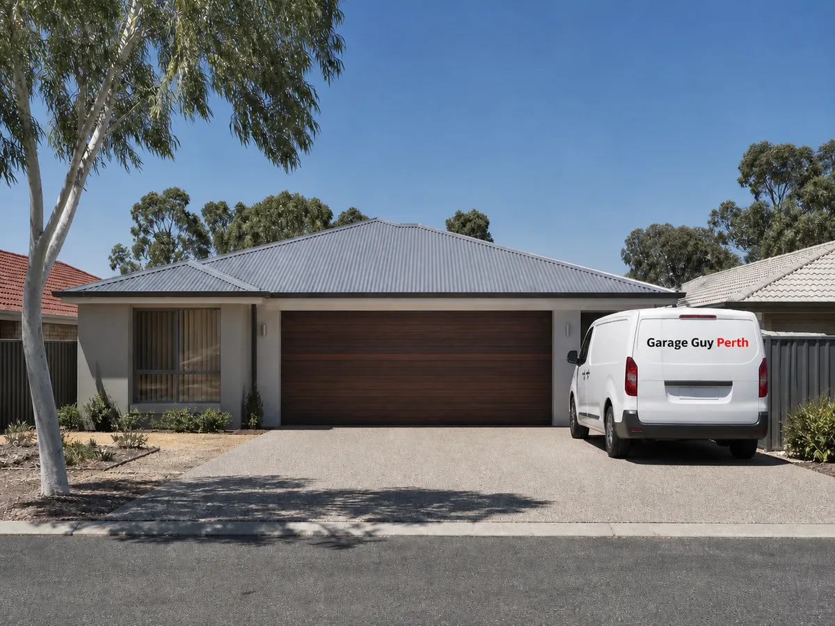 Garage door service on a residential street in Gosnells, Perth WA