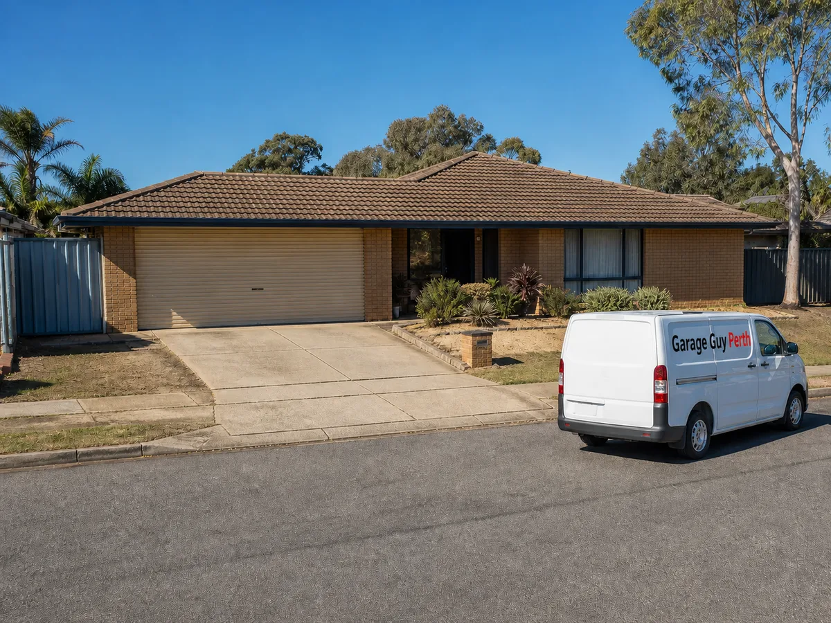 Garage door service on a residential street in Greenwood, Perth WA