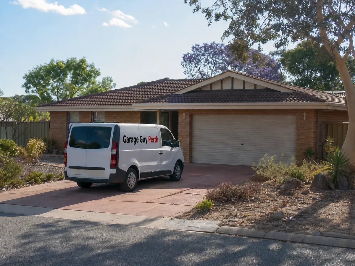 Garage door service on a residential street in Heathridge, Perth WA