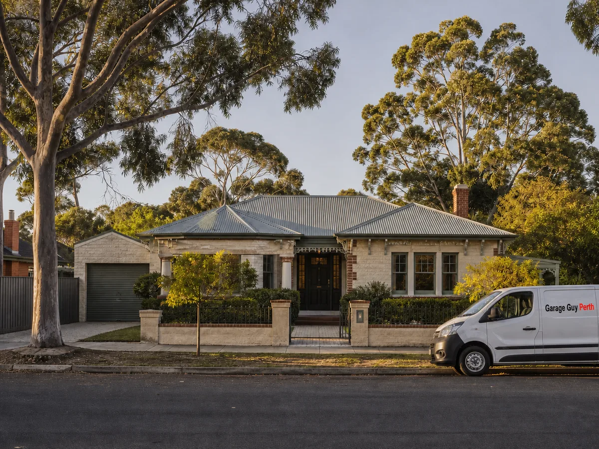 Garage door service on a residential street in High Wycombe, Perth WA