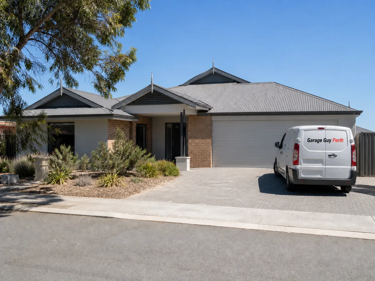 Garage door service on a residential street in Hillarys, Perth WA