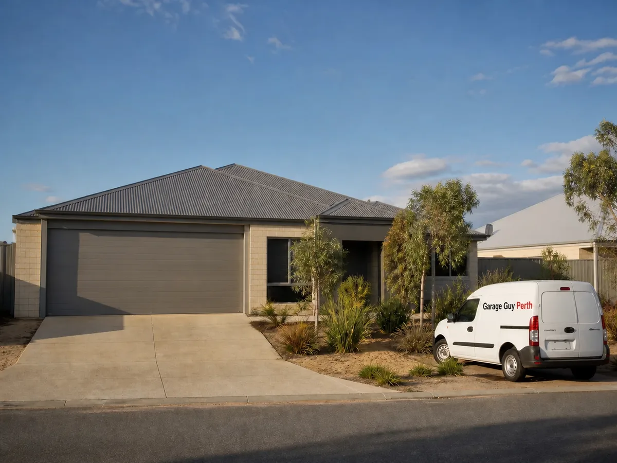 Garage door service on a residential street in Hocking, Perth WA