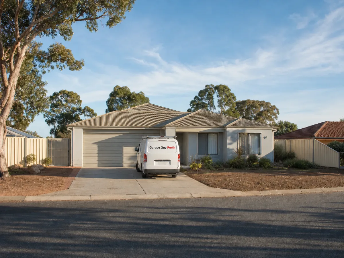 Garage door service on a residential street in Huntingdale, Perth WA