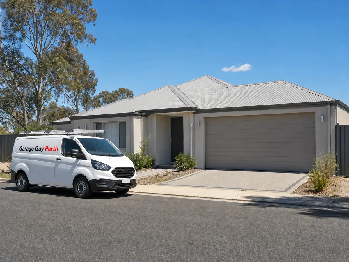 Garage door service on a residential street in Jandakot, Perth WA