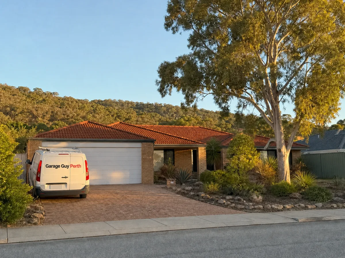 Garage door service on a residential street in Jane Brook, Perth WA