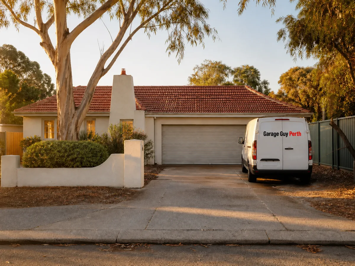 Garage door service on a residential street in Jolimont, Perth WA